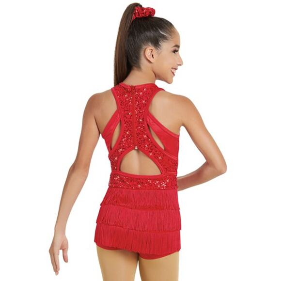 Dance Costume Weissman 11109 Small Adult Purple Fringe Skirt Jazz Sequin - Picture 2 of 3